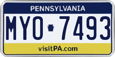PA license plate MYO7493