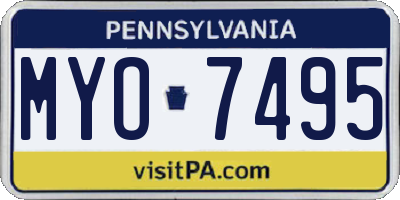 PA license plate MYO7495