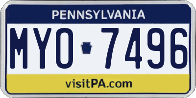 PA license plate MYO7496