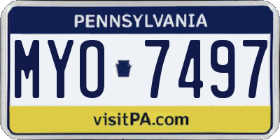 PA license plate MYO7497