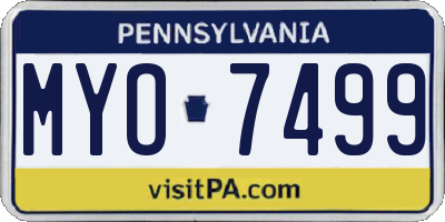 PA license plate MYO7499