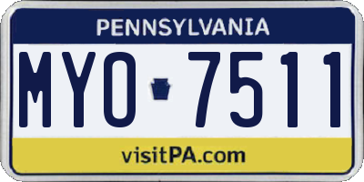 PA license plate MYO7511
