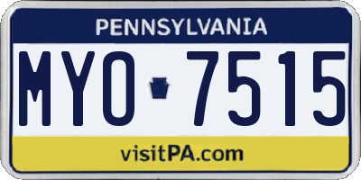 PA license plate MYO7515