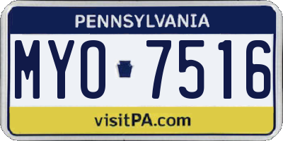 PA license plate MYO7516