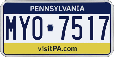 PA license plate MYO7517