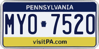 PA license plate MYO7520