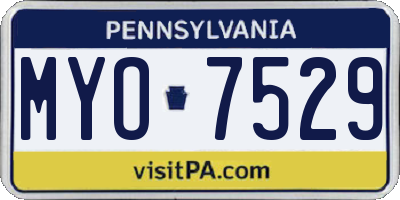 PA license plate MYO7529