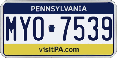 PA license plate MYO7539