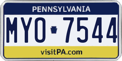 PA license plate MYO7544