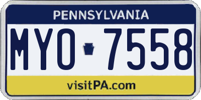 PA license plate MYO7558