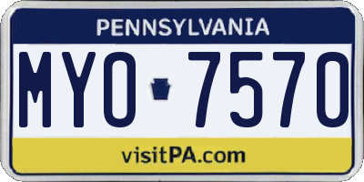 PA license plate MYO7570
