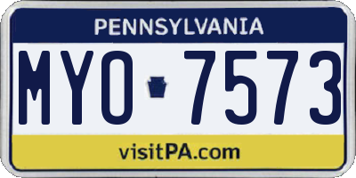 PA license plate MYO7573