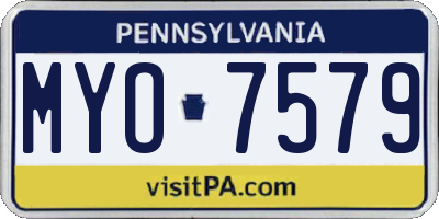 PA license plate MYO7579