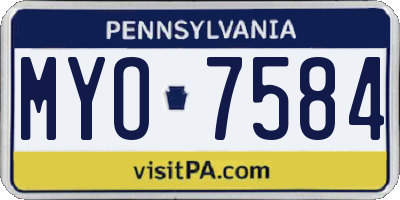 PA license plate MYO7584