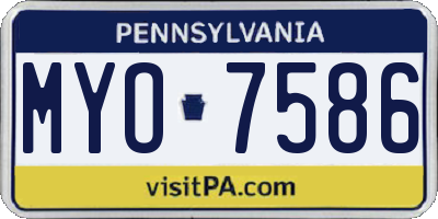 PA license plate MYO7586