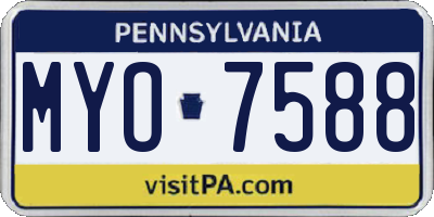PA license plate MYO7588