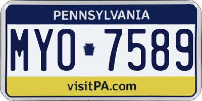 PA license plate MYO7589