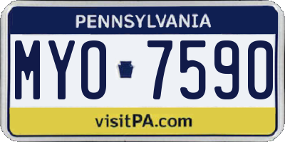 PA license plate MYO7590