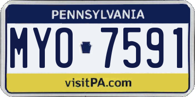PA license plate MYO7591