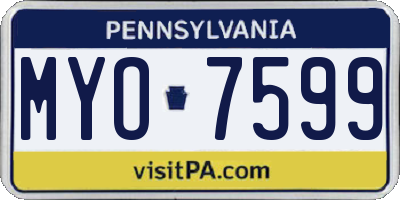 PA license plate MYO7599