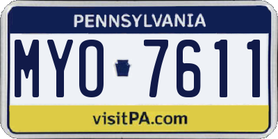 PA license plate MYO7611