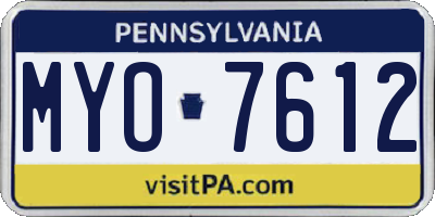 PA license plate MYO7612