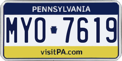 PA license plate MYO7619