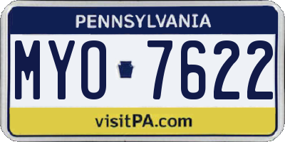 PA license plate MYO7622