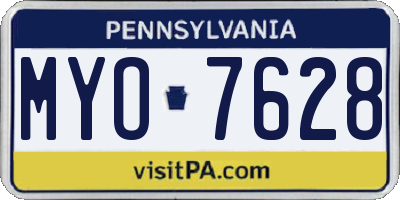 PA license plate MYO7628