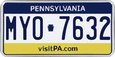 PA license plate MYO7632