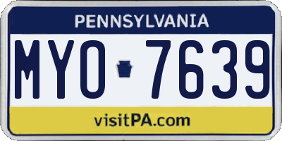 PA license plate MYO7639