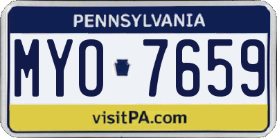 PA license plate MYO7659