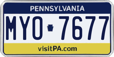 PA license plate MYO7677