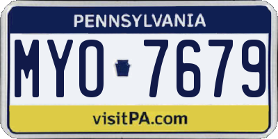 PA license plate MYO7679