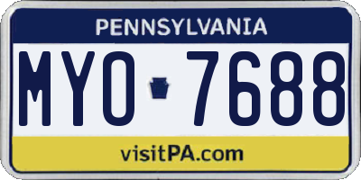 PA license plate MYO7688