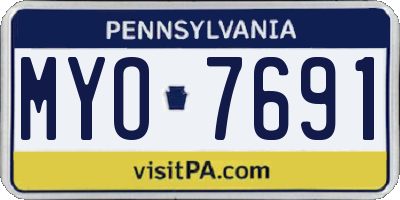 PA license plate MYO7691