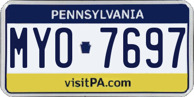 PA license plate MYO7697