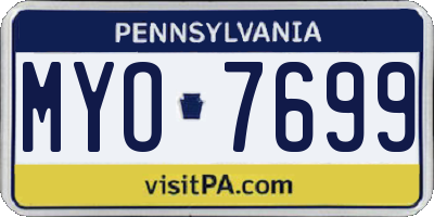 PA license plate MYO7699