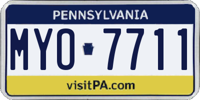 PA license plate MYO7711