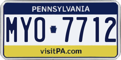 PA license plate MYO7712
