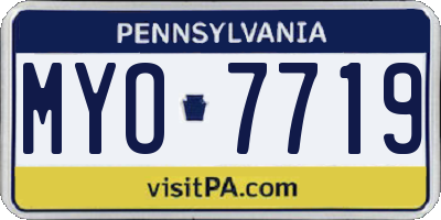PA license plate MYO7719