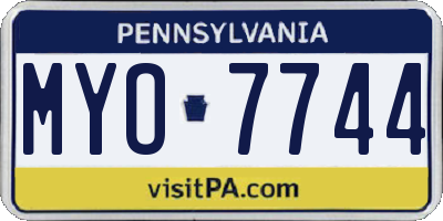 PA license plate MYO7744