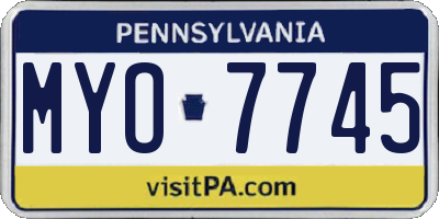 PA license plate MYO7745