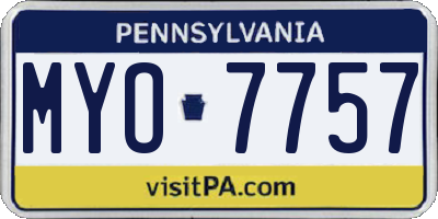 PA license plate MYO7757