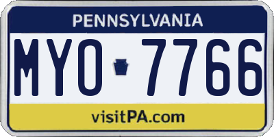 PA license plate MYO7766