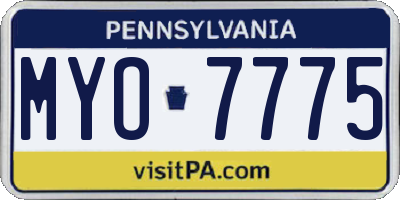 PA license plate MYO7775