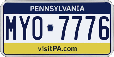PA license plate MYO7776