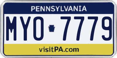 PA license plate MYO7779