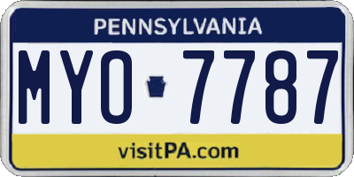 PA license plate MYO7787