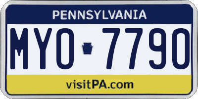 PA license plate MYO7790